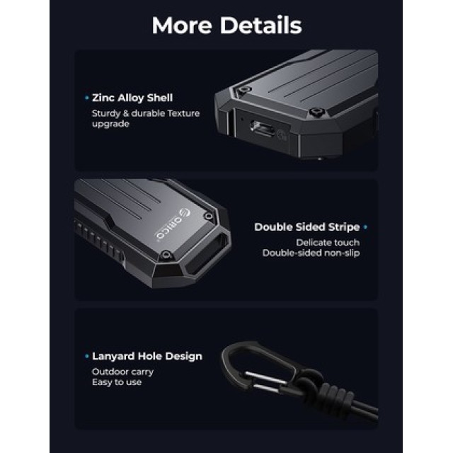 ORICO θήκη για M.2 NVME/NGFF SSD OXS2C3-G2, 10Gbps, γκρι