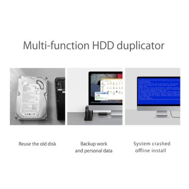 ORICO docking station για 2.5" ή 3.5" SATA HDD/SSD 6528US3-C, 2 θέσεων, 5Gbps, clone function, μαύρο