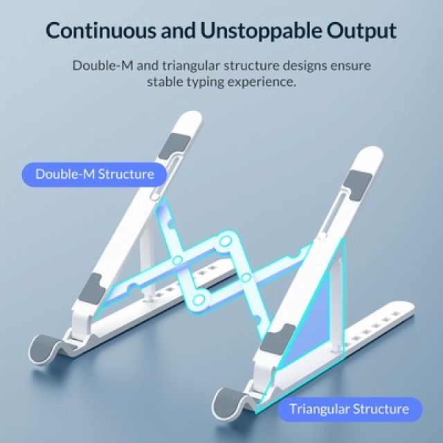 ORICO πλαστική βάση για laptop PFB-A23, 11-17", foldable, πλαστική, λευκή