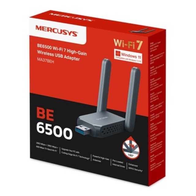 MERCUSYS ασύρματος USB αντάπτορας δικτύου MA37BEH, BE6500, Tri-Band, V1.0