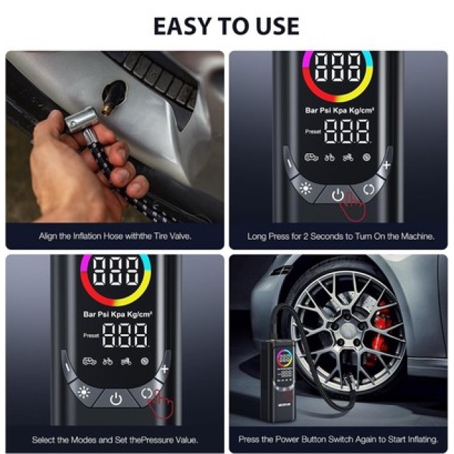 NEXPOW συμπιεστής αέρος αυτοκινήτου NP17, 6000mAh, 150PSI