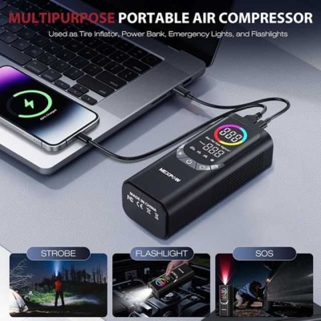NEXPOW συμπιεστής αέρος αυτοκινήτου NP17, 6000mAh, 150PSI