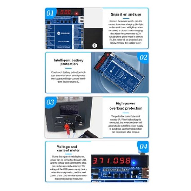 SUNSHINE tester μπαταριών SS-916 Ultra για Apple & Android smartphone, V3.0