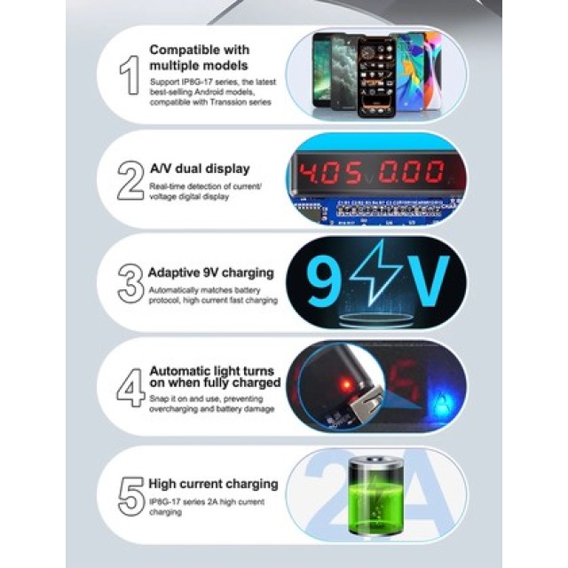 SUNSHINE tester μπαταριών SS-916 Ultra για Apple & Android smartphone, V3.0