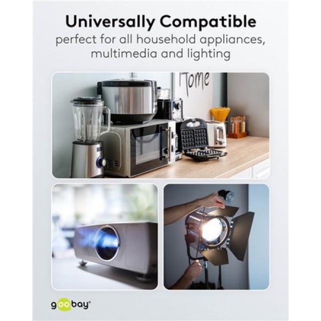 GOOBAY μπαλαντέζα προέκταση ρεύματος 93095, schuko, 3x 1.5mm², 10m, μαύρη