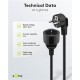 GOOBAY μπαλαντέζα προέκταση ρεύματος 93095, schuko, 3x 1.5mm², 10m, μαύρη