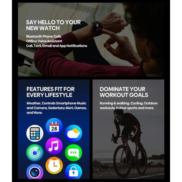 ZEBLAZE smartwatch Btalk 3 Plus, heart rate, 1.39" IPS, χρυσό