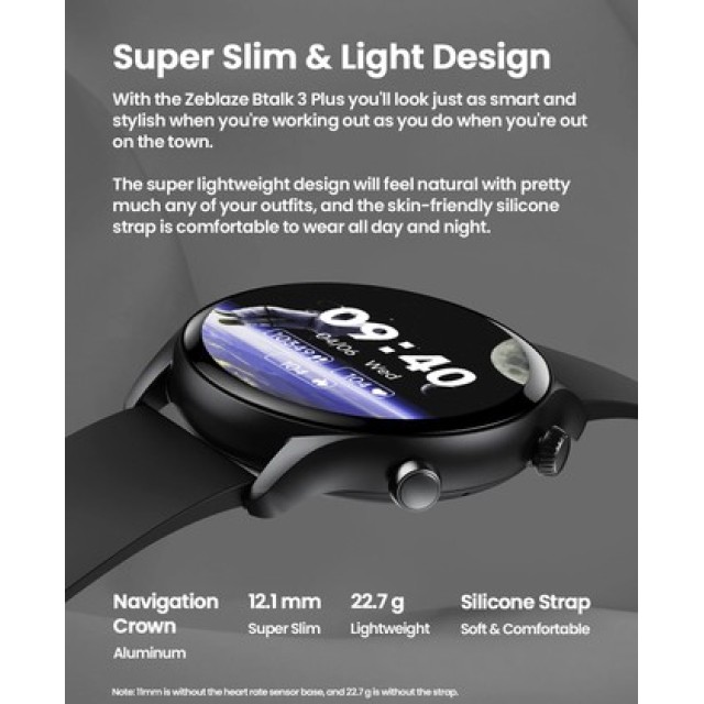 ZEBLAZE smartwatch Btalk 3 Plus, heart rate, 1.39" IPS, χρυσό