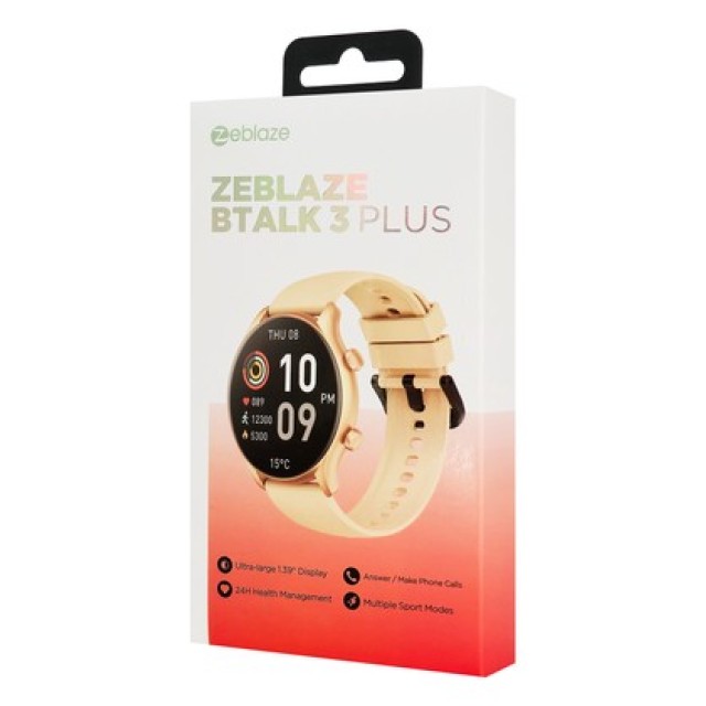 ZEBLAZE smartwatch Btalk 3 Plus, heart rate, 1.39" IPS, χρυσό