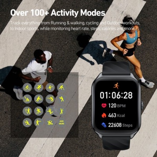 ZEBLAZE smartwatch GTS 4, heart rate, 1.94" AMOLED, IP68, μαύρο