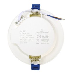 POWERTECH LED φωτιστικό downlight PT-1559, 9W, Φ116x25mm, 4000K, 765lm, λευκό