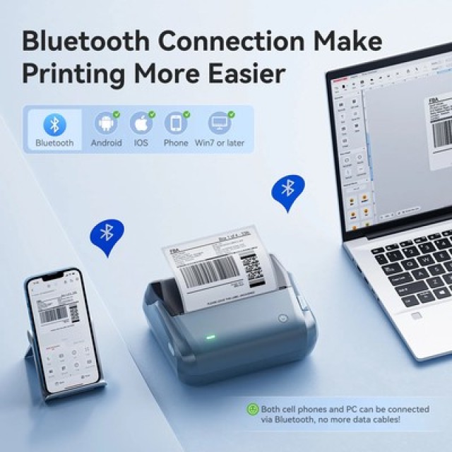 NIIMBOT smart θερμικός εκτυπωτής ετικετών B4, 203dpi, Bluetooth, μπλε