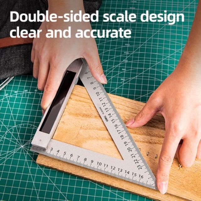 DELI μεταλλικός τριγωνικός χάρακας DL303200, 200mm