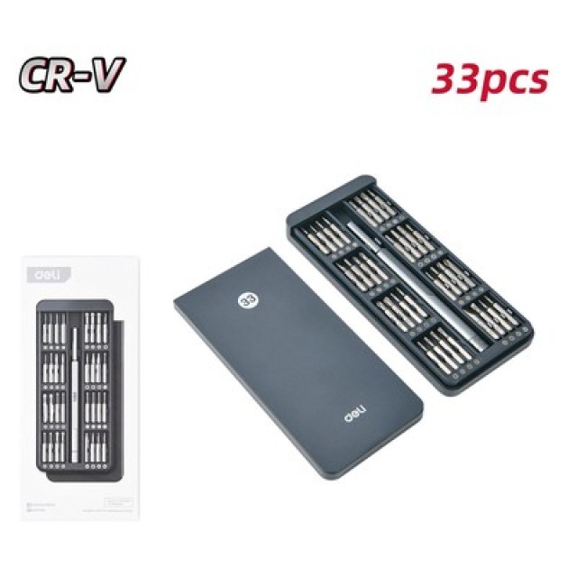 DELI σετ κατσαβίδι ακριβείας DL241033 με 32 μύτες, με θήκη, 33τμχ