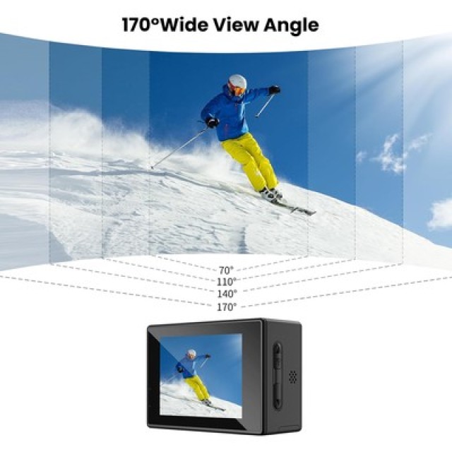 SJCAM action camera SJ4000 Dual Screen, 2x οθόνες, 16MP/4K, WiFi, αδιάβροχη θήκη, μαύρη