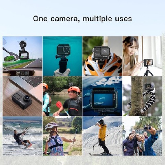 SJCAM action camera SJ8 Pro, οθόνη αφής, 12MP/4K, WiFi, αδιάβροχη θήκη, μαύρη