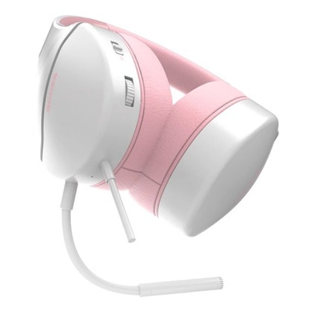 SADES gaming headset Spower, 3.5mm σύνδεση, 40mm, multi-platform, ροζ/λευκό