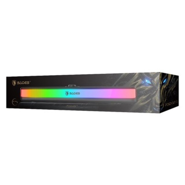 SADES soundbar Posevolt με RGB φωτισμό, 10W, Bluetooth & USB-C/USB, μαύρο