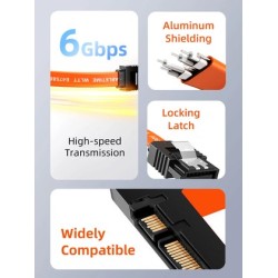 CABLETIME καλώδιο SATA III CT-SATA3R, γωνιακό, 6Gbps, 0.50m, πορτοκαλί