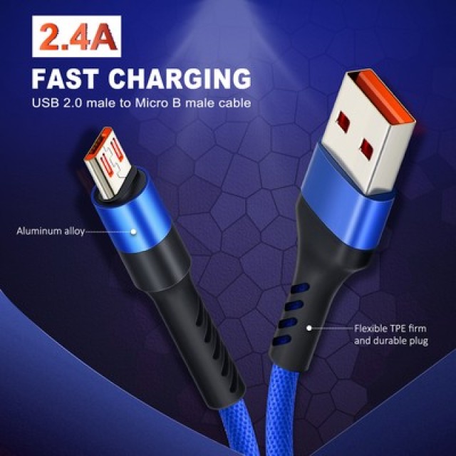 CABLETIME καλώδιο micro USB σε USB CT-C165-P05, 2.4A, 480Mbps, 1m, κόκκινο