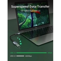 CABLETIME αντάπτορας USB-C σε USB CT-CMAF3.0, 5Gbps, γκρι