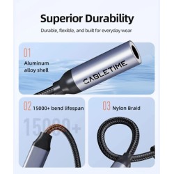 CABLETIME αντάπτορας USB-C σε 3.5mm CT-CMAUF-AG, γκρι