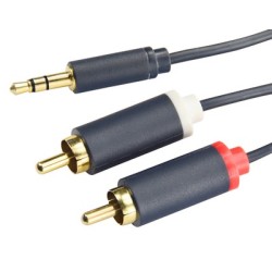 CABLETIME καλώδιο ήχου 3.5mm σε 2x RCA CT-AV303-H12G, 10m, μπλε