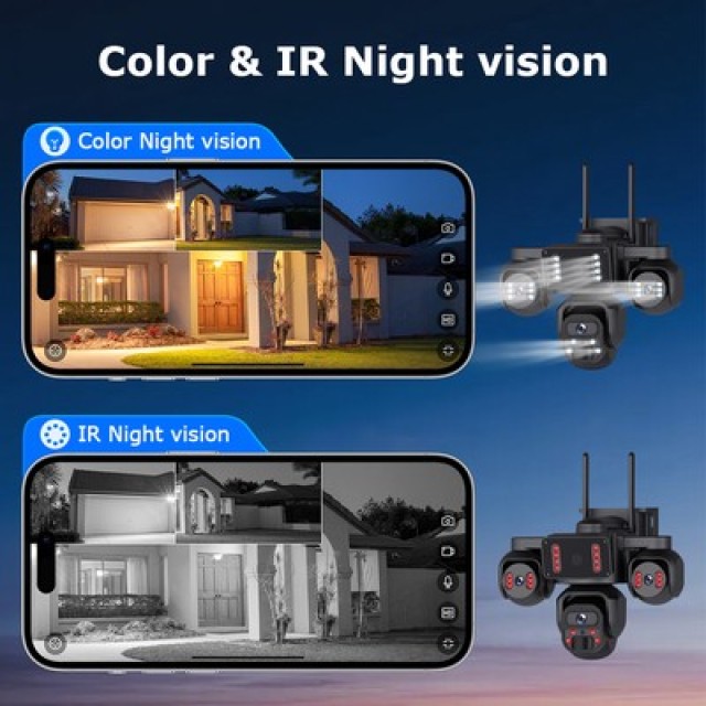 SECTEC smart ηλιακή κάμερα ST-523-9MAOV-4G-EU, triple lens, 3MP, 4G, SD, PTZ, IP66