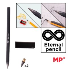 MP eternal μεταλλικό μολύβι PE560 με γόμα & 2x ανταλλακτικές μύτες, μαύρο