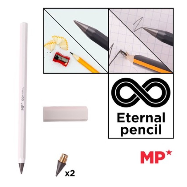 MP eternal μολύβι PE560 με γόμα & 2x ανταλλακτικές μύτες, λευκό