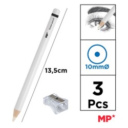 MP ξυλομπογιά PA1102 με ξύστρα, 5mm μύτη, στρογγυλό, λευκό, 2τμχ