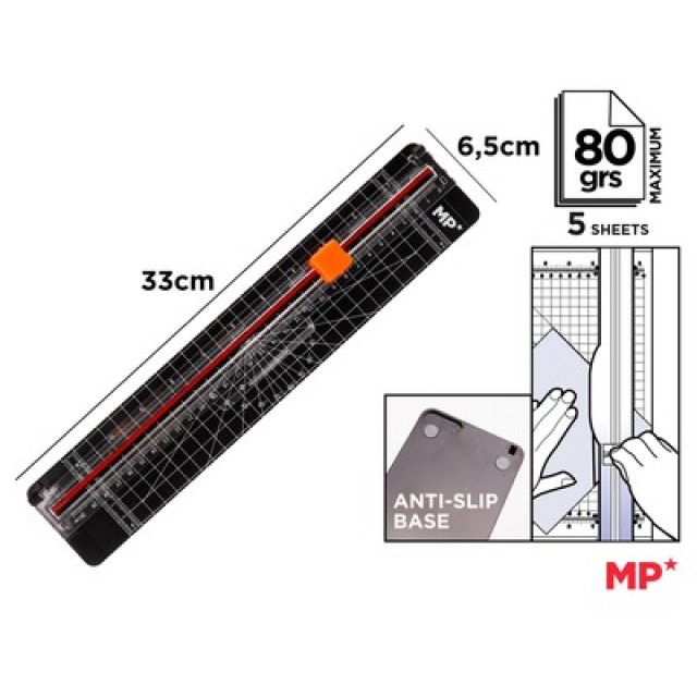 MP κόφτης χαρτιού PA1104, επιτραπέζιος, 30cm, μαύρος