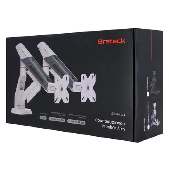 BRATECK βάση γραφείου για 2x οθόνες LDT114-C024, 17-35", έως 12kg
