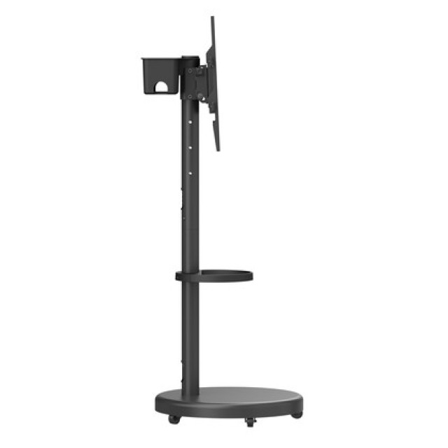 BRATECK βάση τηλεόρασης δαπέδου FS38-46TWE, 37-86", έως 50kg, με ράφι & cable management, ροδάκια, μαύρη