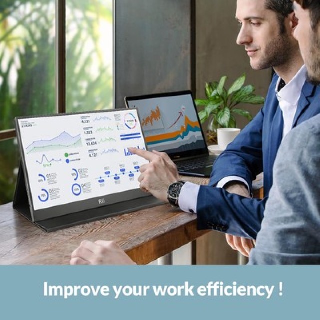 RIITEK φορητή οθόνη RS100, IPS, 15.6" 1920x1080, HDR, mini HDMI/USB-C, με ηχεία