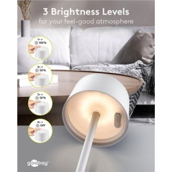 GOOBAY επιτραπέζιο φωτιστικό 77676, 3000K, dimmable, επαναφορτιζόμενο, λευκό