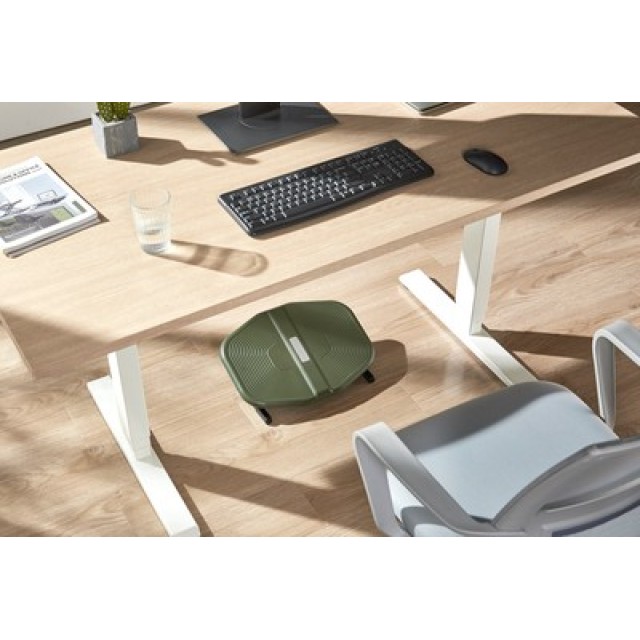 POWERTECH υποπόδιο γραφείου PT-1566 με ρυθμιζόμενη κλίση, μαύρο/λαδί