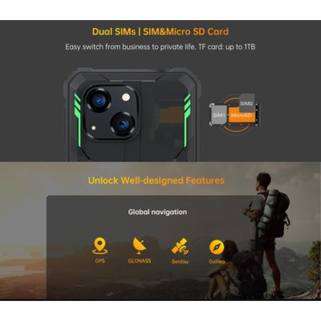 OUKITEL smartphone WP32, 6", 4/128GB, 6300mAh, IP68/IP69K/MIL-STD-810H, πράσινο