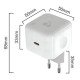 POWERTECH φορτιστής τοίχου PT-1581 με καλώδιο, USB-C, 40 έως 60W, GaN, AVS, λευκός