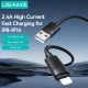 USAMS καλώδιο Lightning σε USB SJ778, 2.4A, 480Mbps, 1m, μαύρο