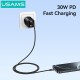 USAMS καλώδιο Lightning σε USB-C SJ770, 30W, 480Mbps, 1m, μαύρο USAMS καλώδιο Lightning σε USB-C SJ770, 30W, 480Mbps, 1m, μαύρο