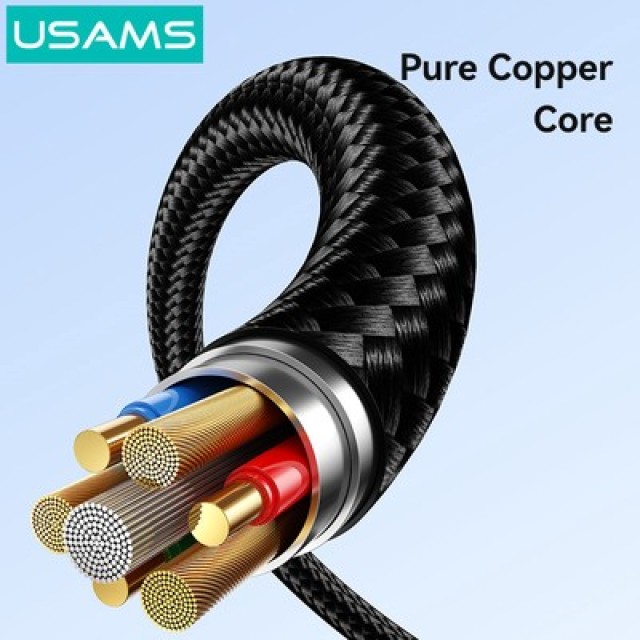 USAMS καλώδιο Lightning σε USB-C SJ770, 30W, 480Mbps, 1m, μαύρο USAMS καλώδιο Lightning σε USB-C SJ770, 30W, 480Mbps, 1m, μαύρο