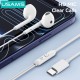 USAMS earphones με μικρόφωνο SJ771, USB-C σύνδεση, 1.2m, λευκά