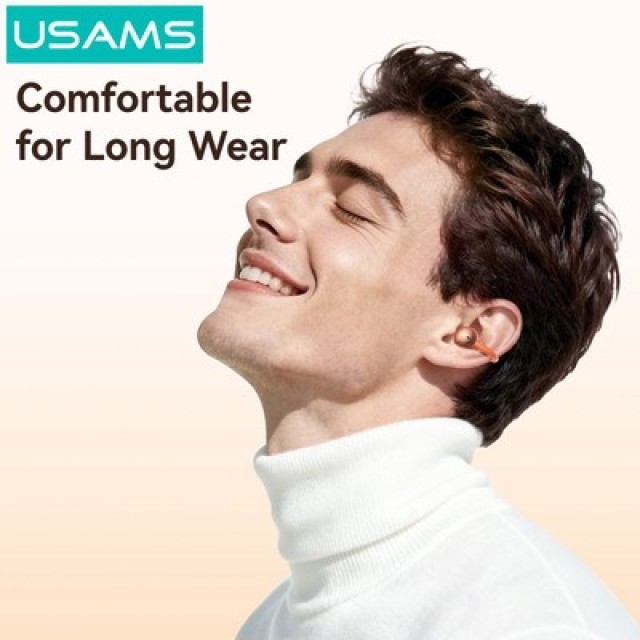 USAMS earphones με θήκη φόρτισης Echo R03, OWS, Φ11mm, 40/300mAh, μπλε