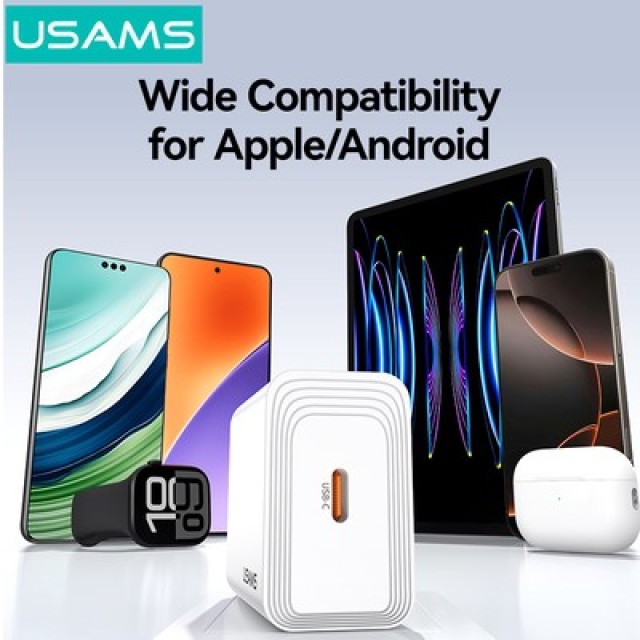 USAMS φορτιστής τοίχου CC325, USB-C, 20W, λευκός USAMS φορτιστής τοίχου CC325, USB-C, 20W, λευκός