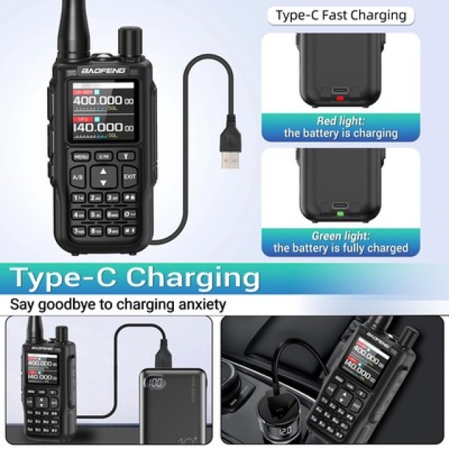 BAOFENG ασύρματος πομποδέκτης MINI-5, UHF/VHF, 5W/2W, μαύρος