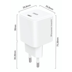 POWERTECH φορτιστής τοίχου PT-1612, USB-C, 100W, GaN, AVS, λευκός POWERTECH φορτιστής τοίχου PT-1612, USB-C, 100W, GaN, AVS, λευκός
