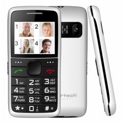 POWERTECH κινητό τηλέφωνο Sentry Eco V2, dual SIM, πλήκτρο SOS, λευκό