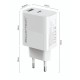 POWERTECH φορτιστής τοίχου PT-1636 με καλώδιο, USB/USB-C, 30W, GaN, λευκός POWERTECH φορτιστής τοίχου PT-1636 με καλώδιο, USB/USB-C, 30W, GaN, λευκός