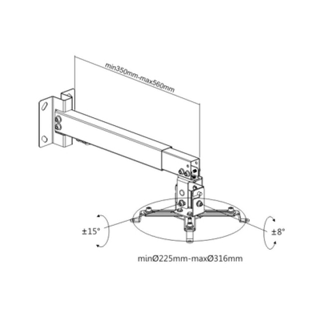 BRATECK universal βάση PRB-2G για projectors οροφής και τοίχου